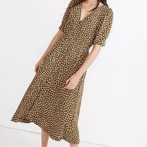 Madewell Brown Floral Midi Dress